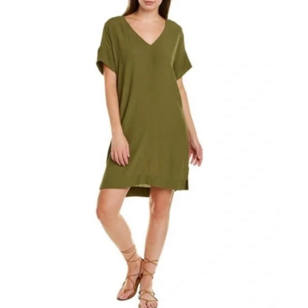 Madewell olive green short sleeve tunic dress size S